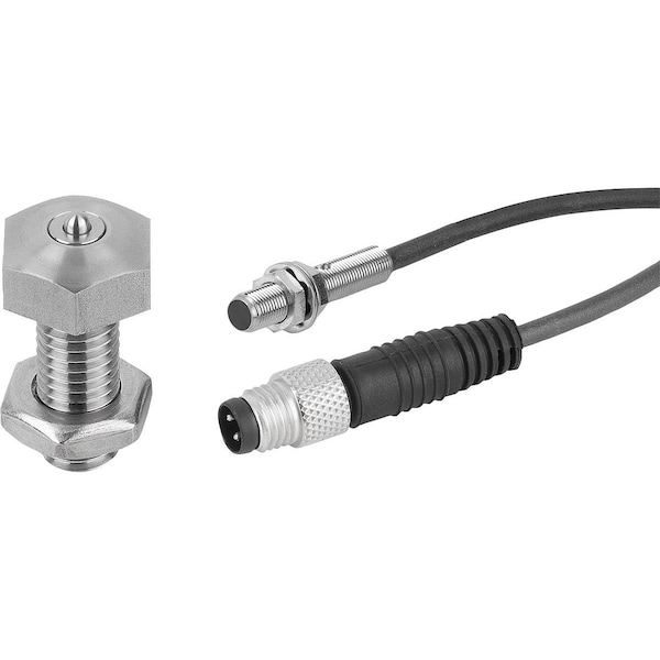 Stop Adjustable Size:1 D=M08 Stainless Steel, With End Position Feedback